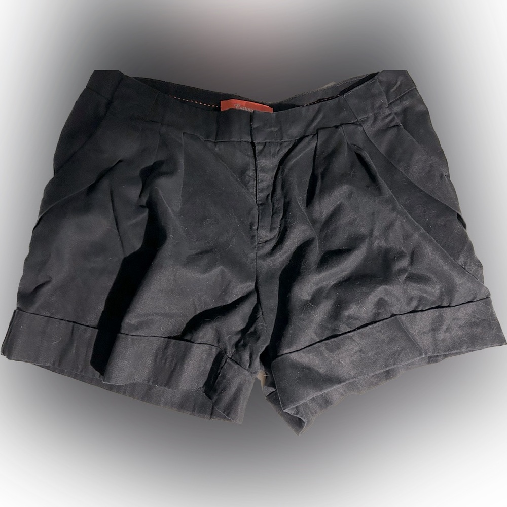 Black casual trouser shorts